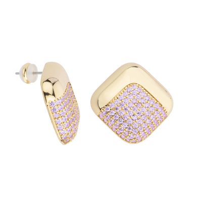 Barbieri Orecchini Metallo Gold e Zirconi Lavanda