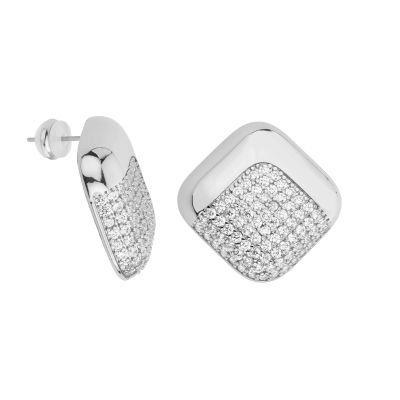 Barbieri Orecchini Metallo e Zirconi Bianchi