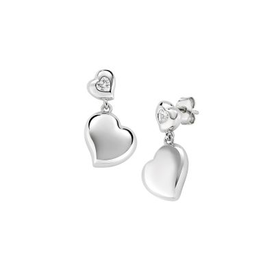 Amen Orecchini Argento Cuore con Zircone