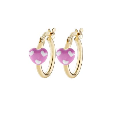 Amen Cerchi Argento Dorato Smalto Rosa e Bianco