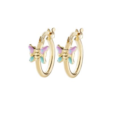 Amen Cerchi Argento Dorato Smalto Rosa e Azzurro