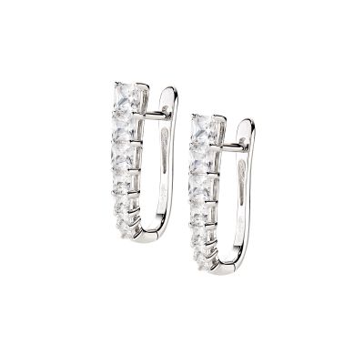 Amen Orecchini Argento Zirconi Bianchi