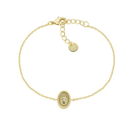 Amen Bracciale Ottone Gold con Madonnina