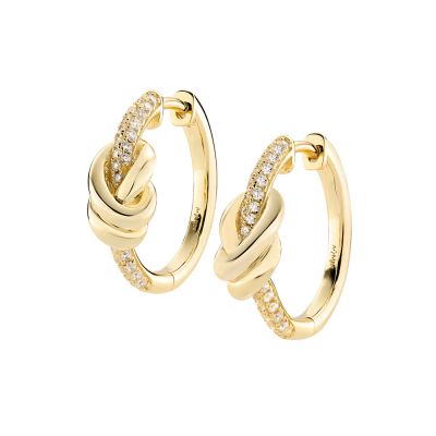 Amen Cerchi Ottone Gold Nodo D'amore e Zirconi