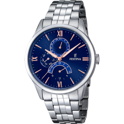 Festina Orologio Multifunzione Acciaio Quadrante Blu