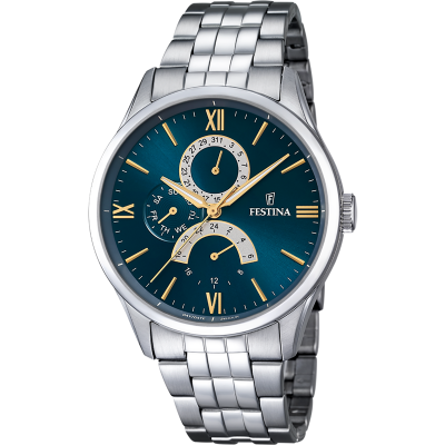 Festina Orologio Multifunzione Acciaio Quadrante Blu