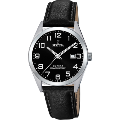 Festina Orologio Solo Tempo Acciaio Quadrante Nero