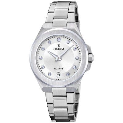 Festina Orologio Solo Tempo Acciaio Quadrante Silver