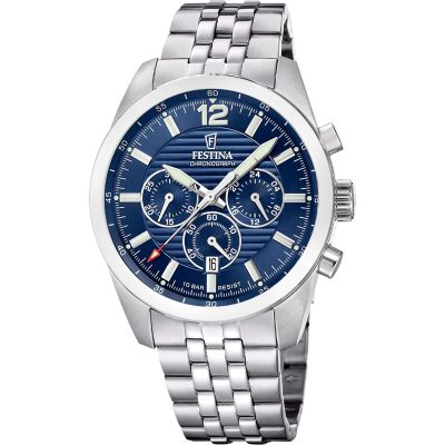 Festina Cronografo Acciaio Quadrante Blu