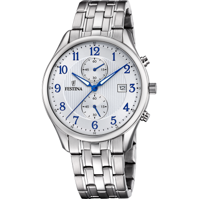 Festina Orologio Cronografo Acciaio Quadrante Silver