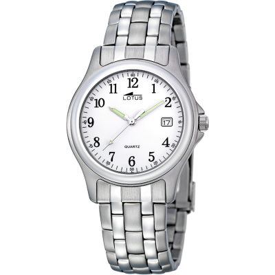 Lotus Orologio Acciaio Solo Tempo Quadrante Bianco