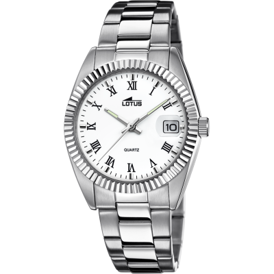 Lotus Orologio Acciaio Solo Tempo Quadrante Bianco