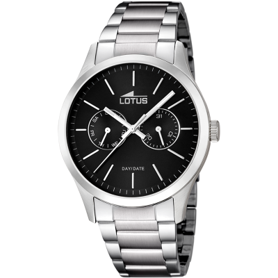 Lotus Orologio Acciaio Multifunzione Quadrante Nero