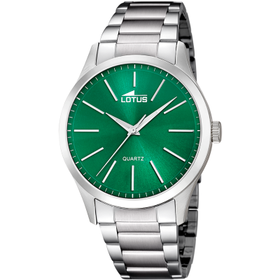 Lotus Orologio Acciaio Solo Tempo Quadrante Verde