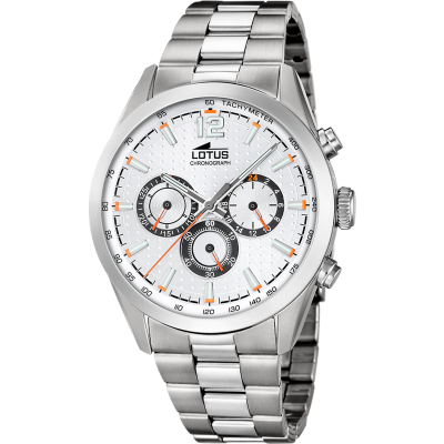 Lotus Orologio Cronografo Acciaio Quadrante Silver