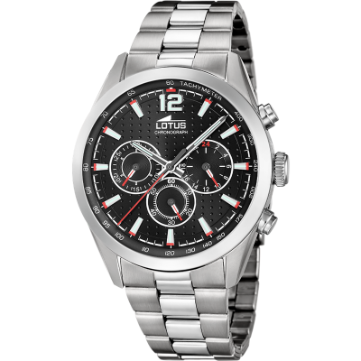 Lotus Orologio Cronografo Acciaio Quadrante Nero