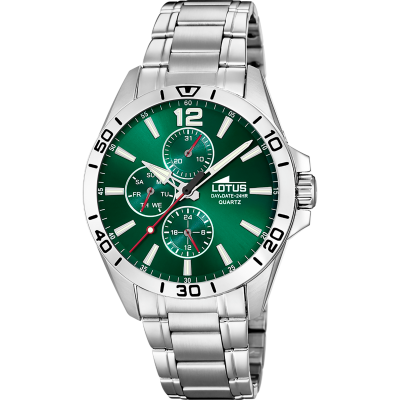 Lotus Orologio Multifunzione Acciaio Quadrante Verde