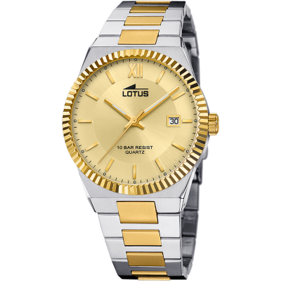 Lotus Orologio Acciaio Bicolore Solo Tempo Quadrante Gold
