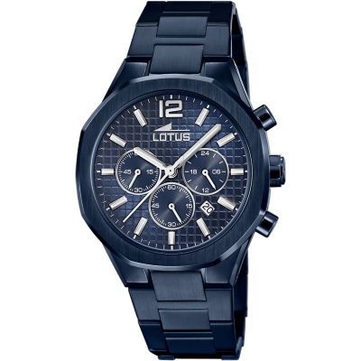 Lotus Orologio Acciaio Blu Cronografo Quadrante Blu