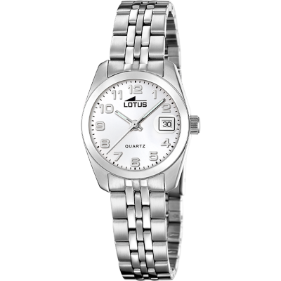 Lotus Orologio Solo Tempo Acciaio Quadrante Bianco