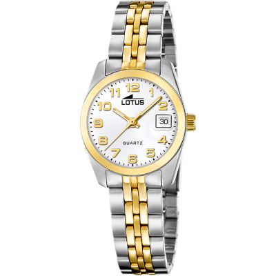 Lotus Orologio Solo Tempo Acciaio Bicolore Quadrante Bianco