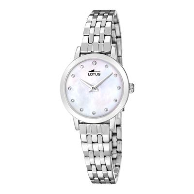 Lotus Orologio Solo Tempo Acciaio Quadrante Bianco