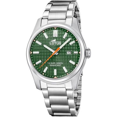 Lotus Solo Tempo Acciaio Quadrante Verde