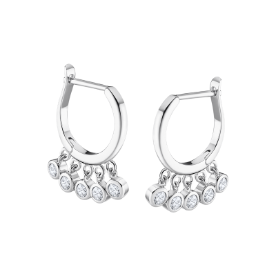 Lotus Orecchini Donna Argento Cristalli Bianchi