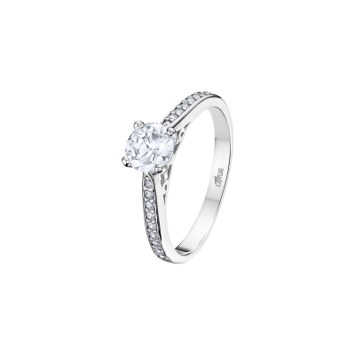 Lotus Anello Argento Rodiato Cristallo Bianco 
