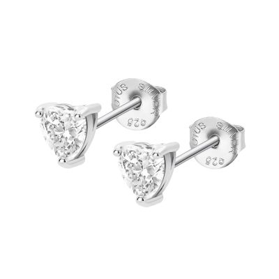 Lotus Orecchini Argento Cuore Bianco 6 mm