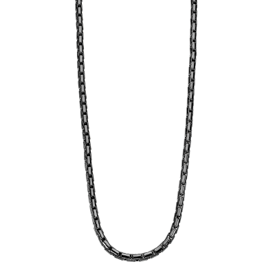Lotus Collana Acciaio Pvd Nero Anelli Concatenati 