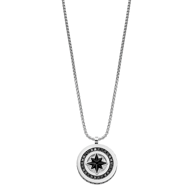 Lotus Collana Acciaio con Rosa Dei Venti