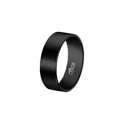 Lotus Anello Acciaio Pvd Nero Opaco