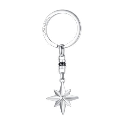 Luca Barra Portachiavi Acciaio con Rosa dei Venti