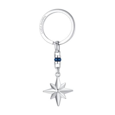 Luca Barra Portachiavi Acciaio con Rosa dei Venti