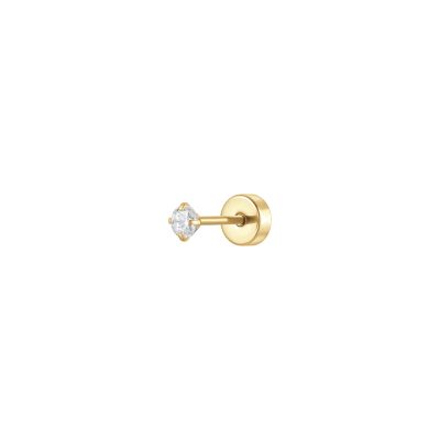 Luca Barra Piercing Acciaio Gold Zircone Bianco