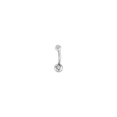 Luca Barra Piercing Ombelico Acciaio Sfera e Cristallo
