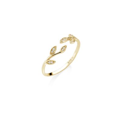 Amen Anello Argento Gold Foglie di Olivo