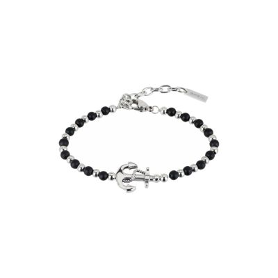 Breil Bracciale Acciaio e Onice con Ancora Black Onix