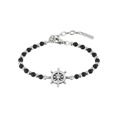 Breil Bracciale Acciaio e Onice con Timone Black Onix