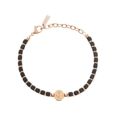 Breil Bracciale Acciaio Rosè Ematite e Ancora Mast