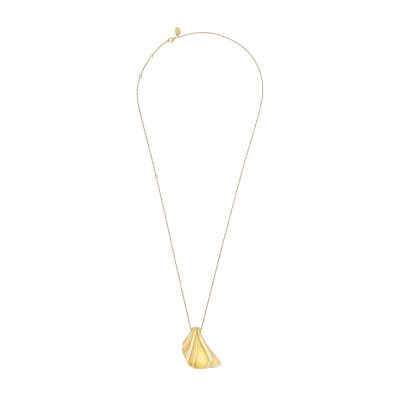 Breil Collana Acciaio Gold Con Pendente Plissè