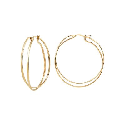 Breil Orecchini Doppio Cerchio Acciaio Gold Lightline