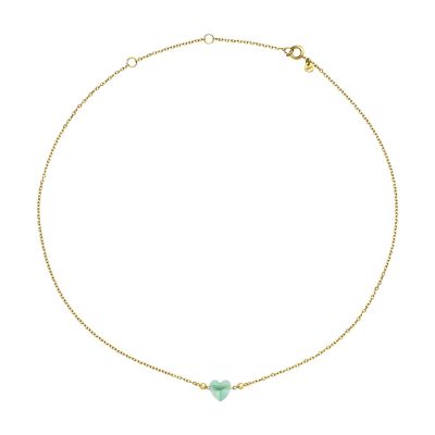 Breil Collana Acciaio Gold Cuore Avventurina Verde Candy