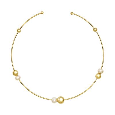 Breil Collana Rigida Acciaio Gold Sfere e Perle Bubble