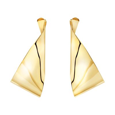 Breil Orecchini Pendenti Acciaio Gold Retwist