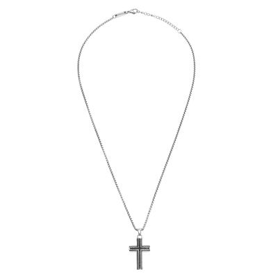 Breil Collana Acciaio Croce Zirconi Neri Steel & Spark