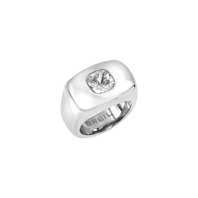 Breil Anello Acciaio Con Zircone Stylize