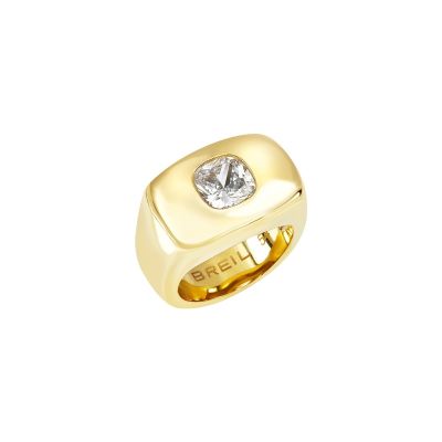 Breil Anello Acciaio Gold Con Zircone Stylize