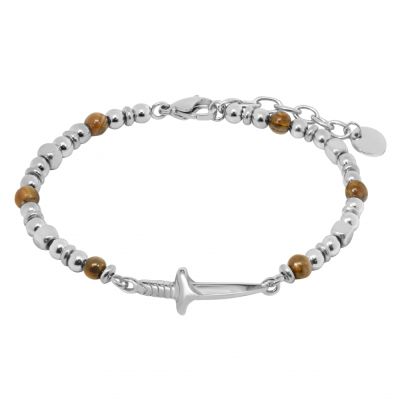 Chimiama Bracciale Acciaio e Occhio di Tigre